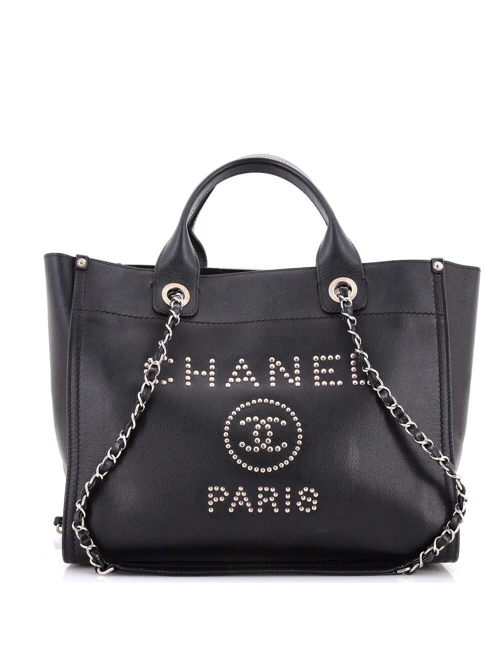 Chanel Deauville Tote Studded Caviar #301808C48B - Picture 1 of 7